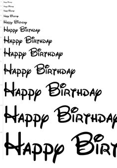 Happy Birthday Disney Font