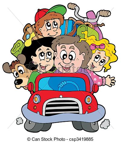 Happy Family On Vacation Clip Art