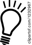 Light Bulb Icon Black and White