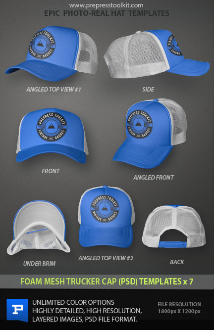 Mesh Trucker Hat Template PSD Mesh Trucker Hat Template PSD