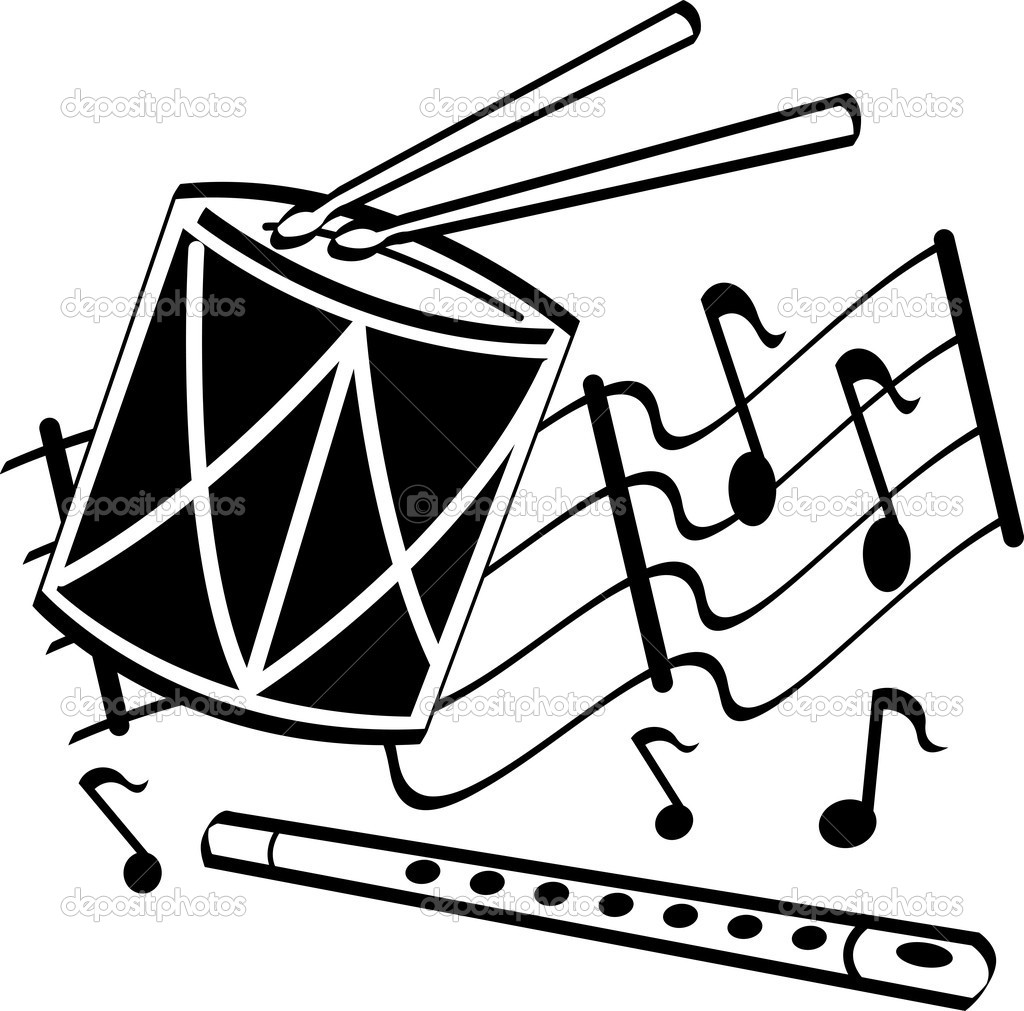 Musical Notes Clip Art Black and White