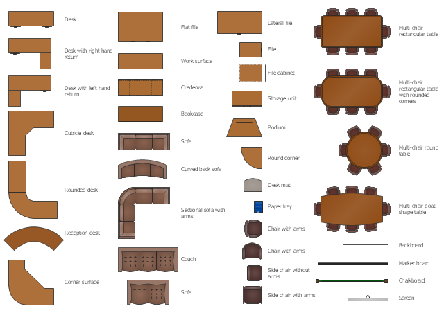 Office Floor Plan Symbols Table Chairs