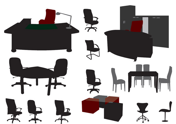 Office Furniture Vector