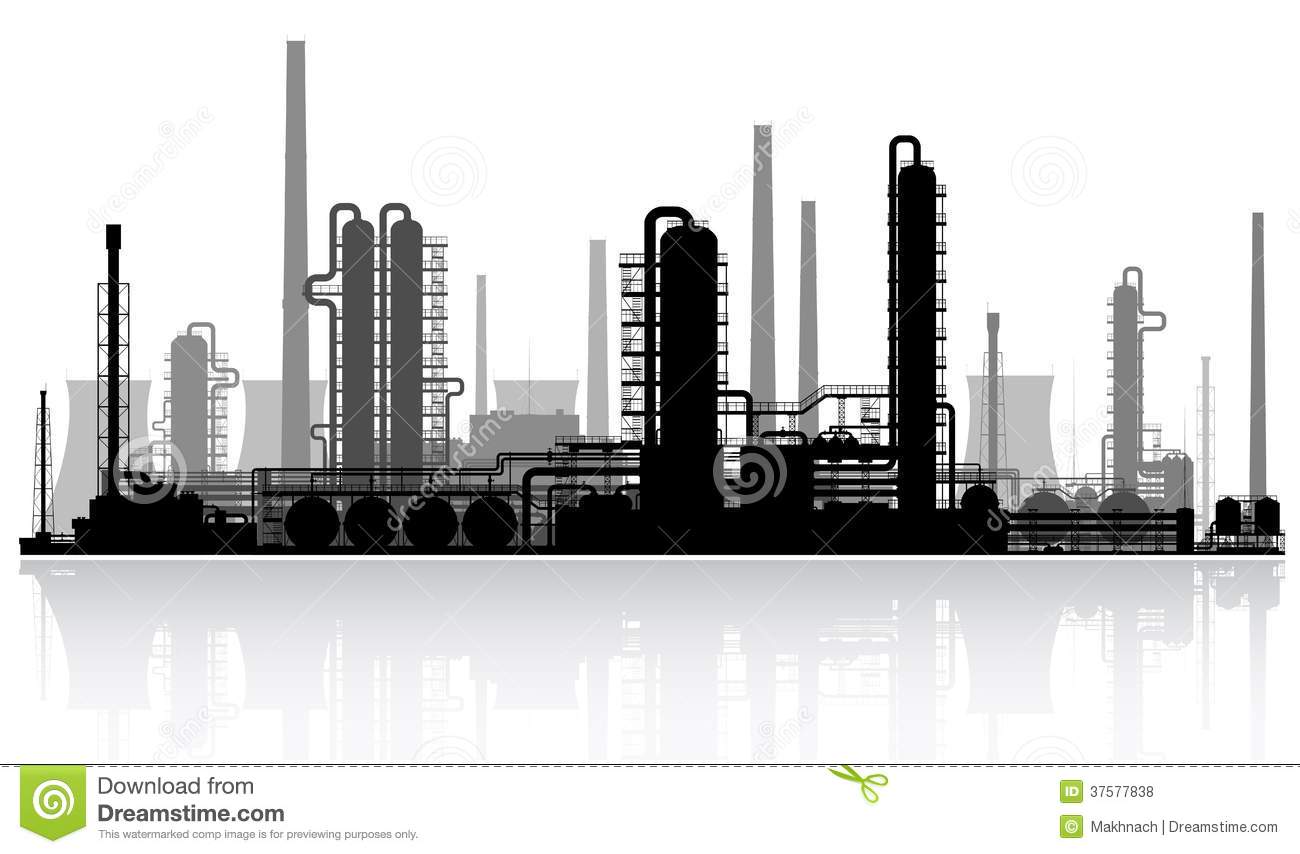 Oil Refinery Silhouette