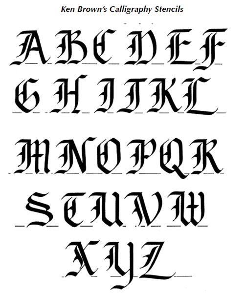 Old English Calligraphy Alphabet Letters