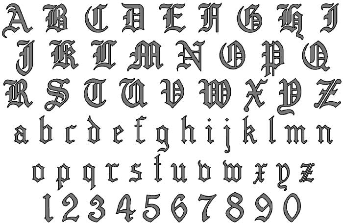 Old English Tattoo Fonts