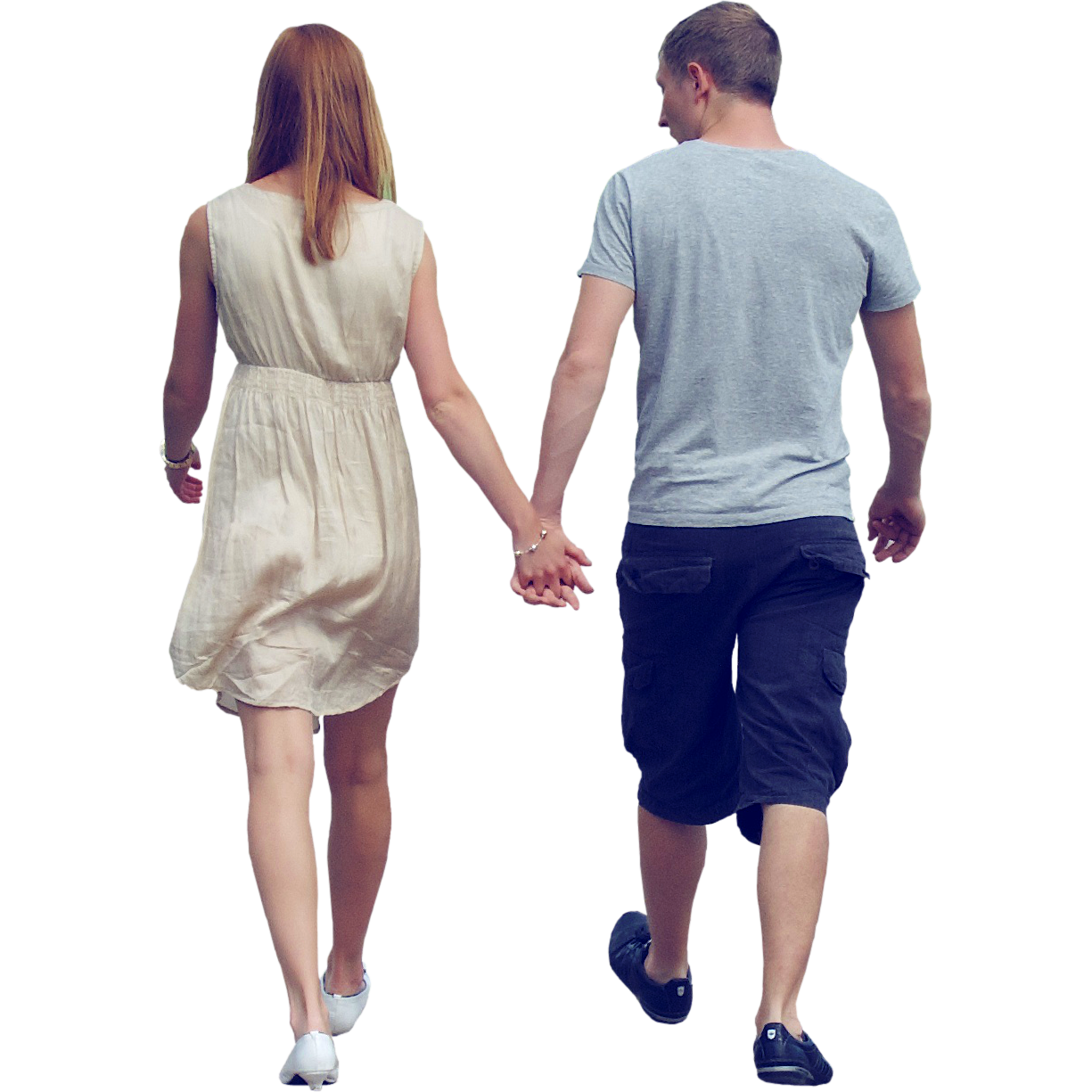 People Walking Holding Hands