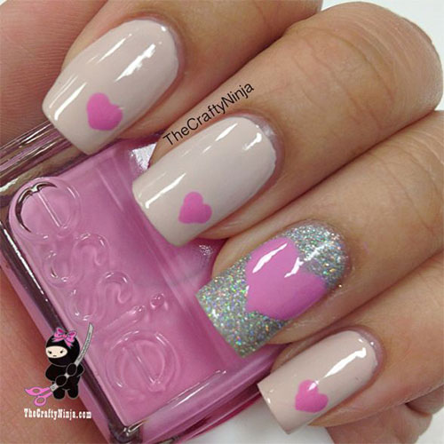 Pink Heart Nail Art Design Pink Heart Nail Art Design