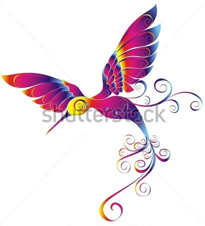 Purple Hummingbird Clip Art