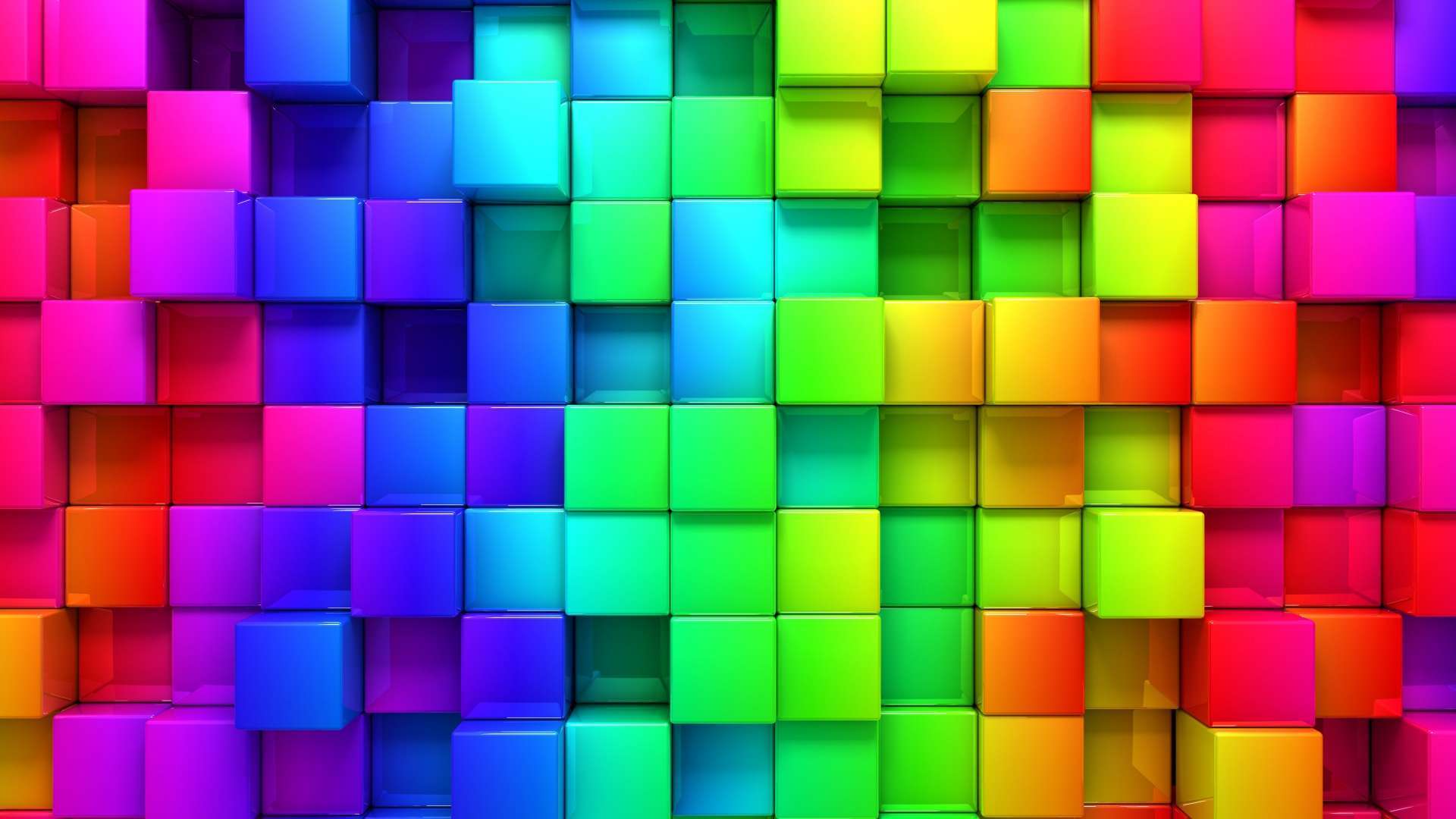 Rainbow Block Wallpaper 1080P