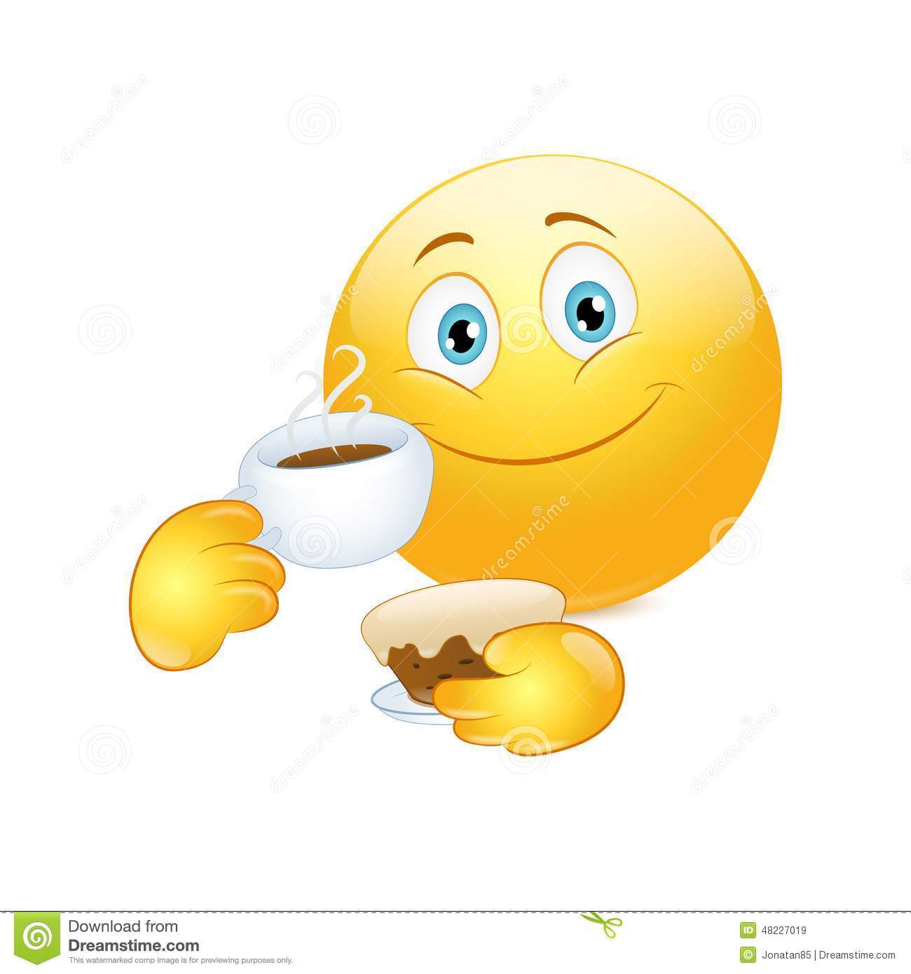 Smiley Emoticon Drinking Coffee