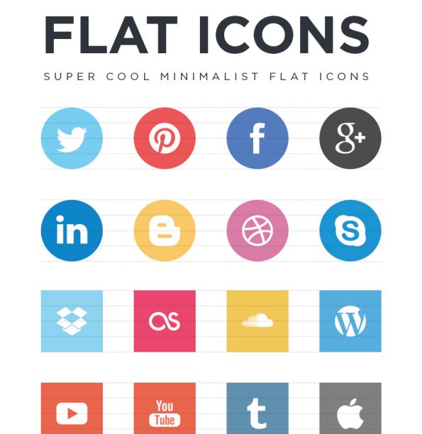 Social Media Icons Flat