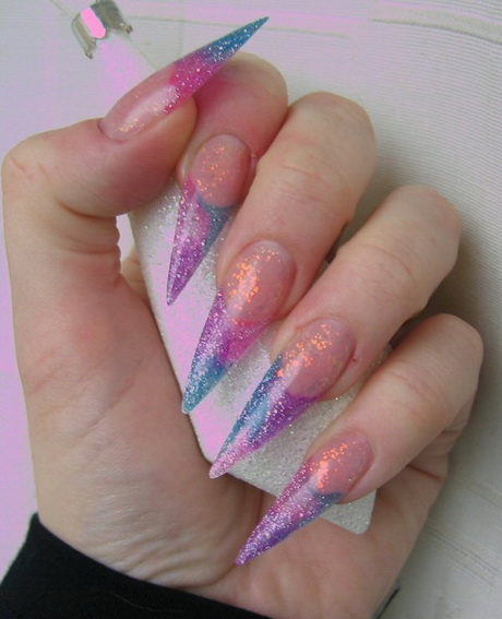 Stiletto Nails with Glitter