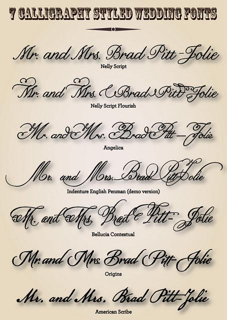 Styled Wedding Calligraphy Fonts