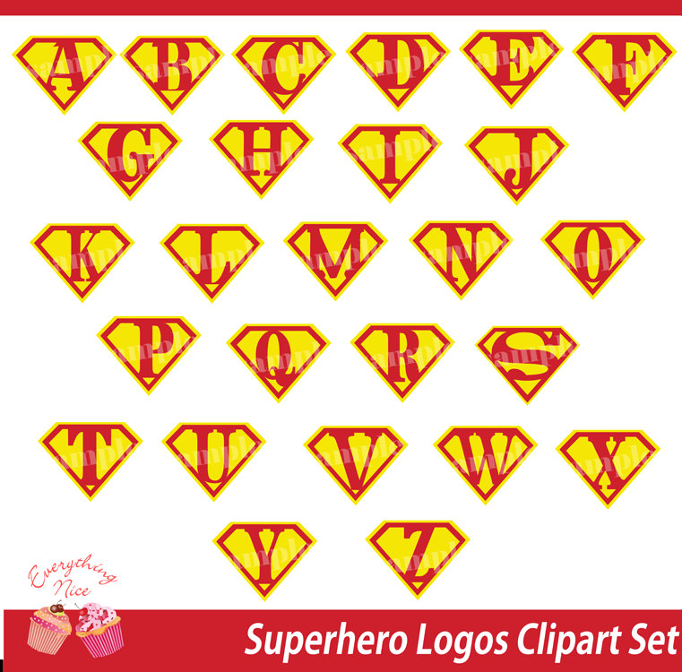 Superman Logo Alphabet Letters