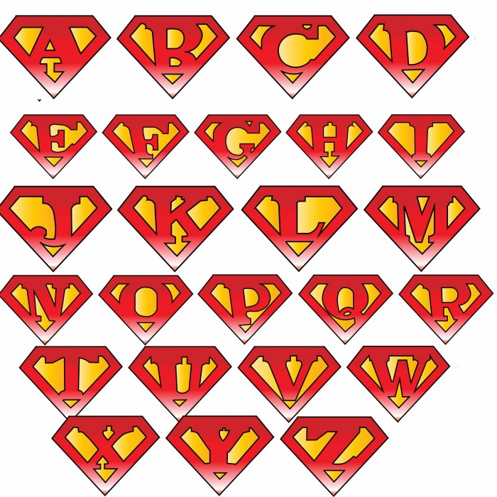 Superman Logo with Different Letters