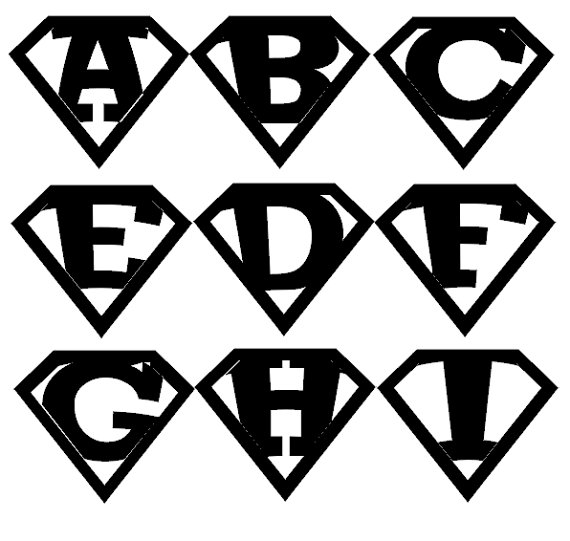 Superman Logo with Different Letters