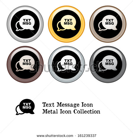 Text Message Metal Icon Text Message Metal Icon