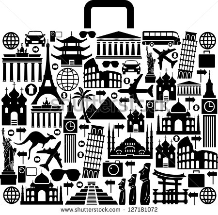 Travel Clip Art Black and White