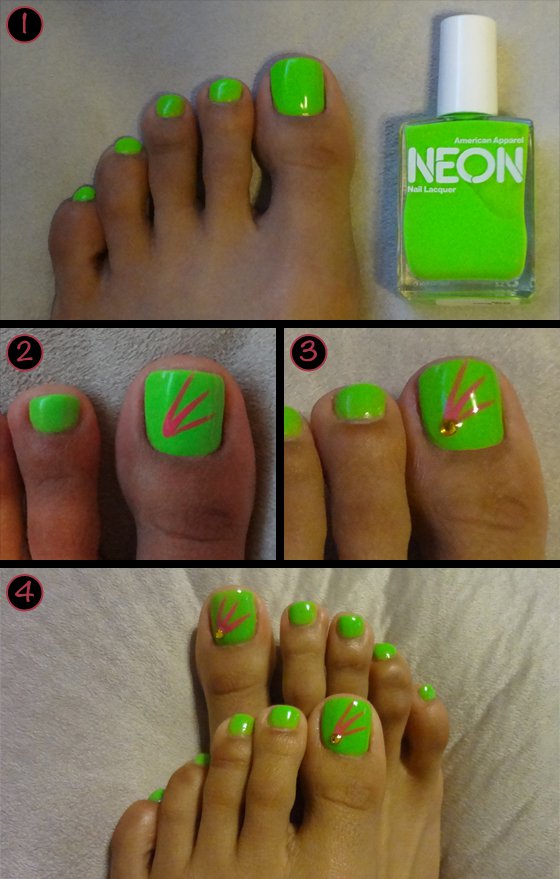 Tropical Neon Nail Design Tropical Neon Nail Design