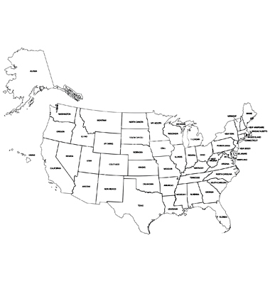 United States Map Outline Vector