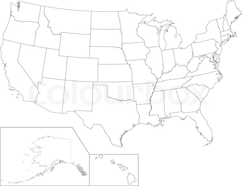 United States Map Outline Vector