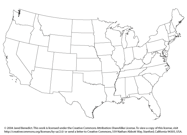 United States Map without Names