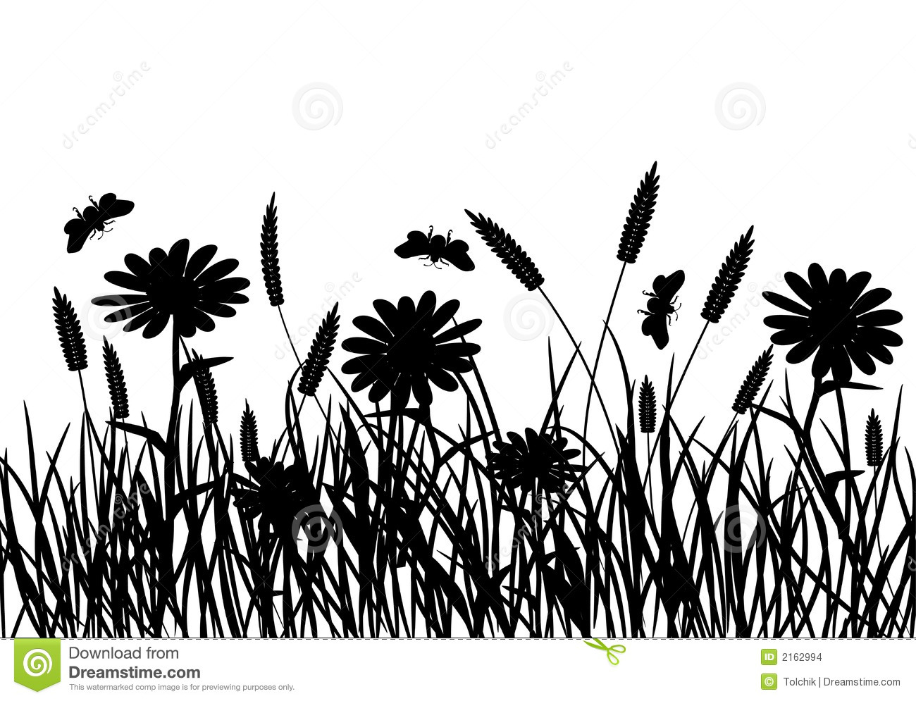 Vector Grass and Flowers