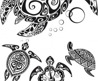 Vector Tribal Turtle Tattoo Designs