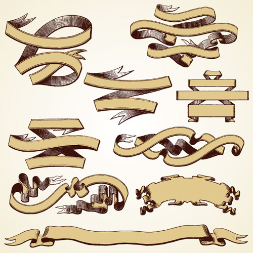 18 Vintage Ribbon Vector Images