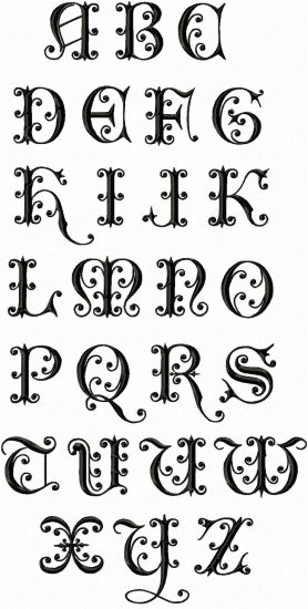 Victorian Monogram Embroidery Fonts