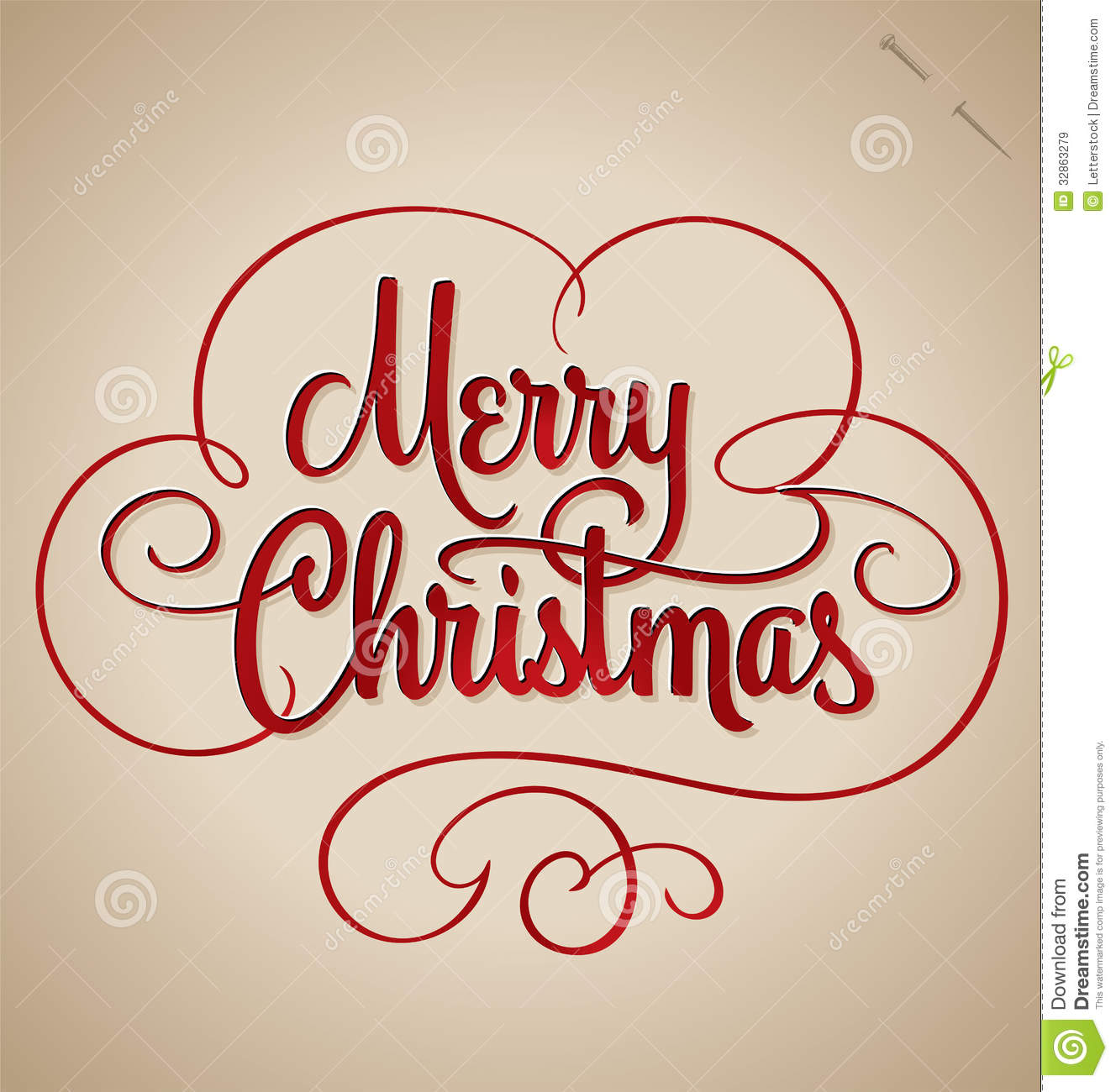 Vintage Merry Christmas Calligraphy Vintage Merry Christmas Calligraphy