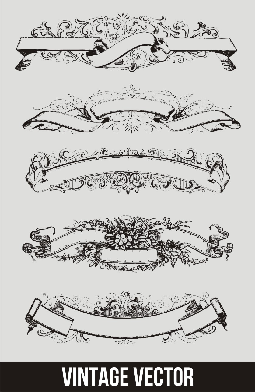 Vintage Ribbon Vectors Free