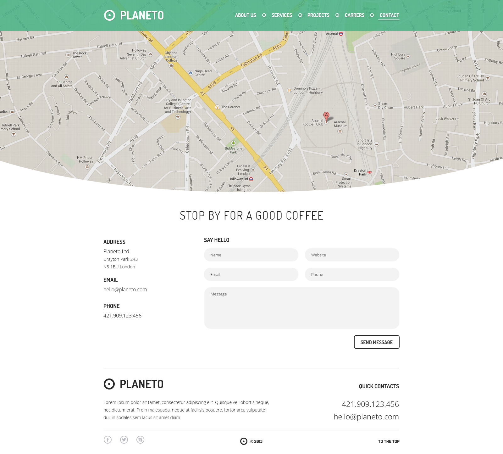 Website Contact Page Template Website Contact Page Template