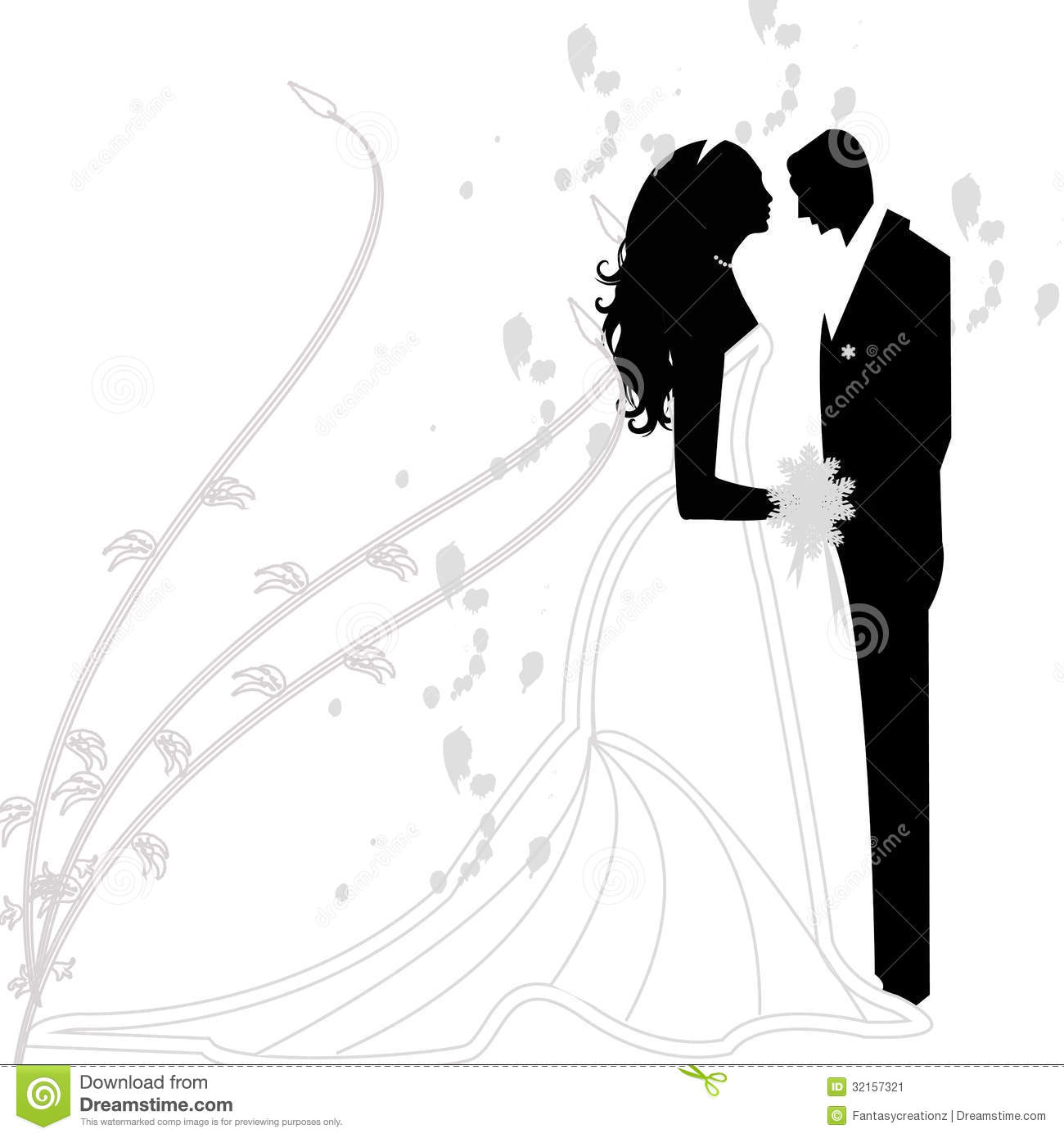 Wedding Couple Clip Art Illustrations