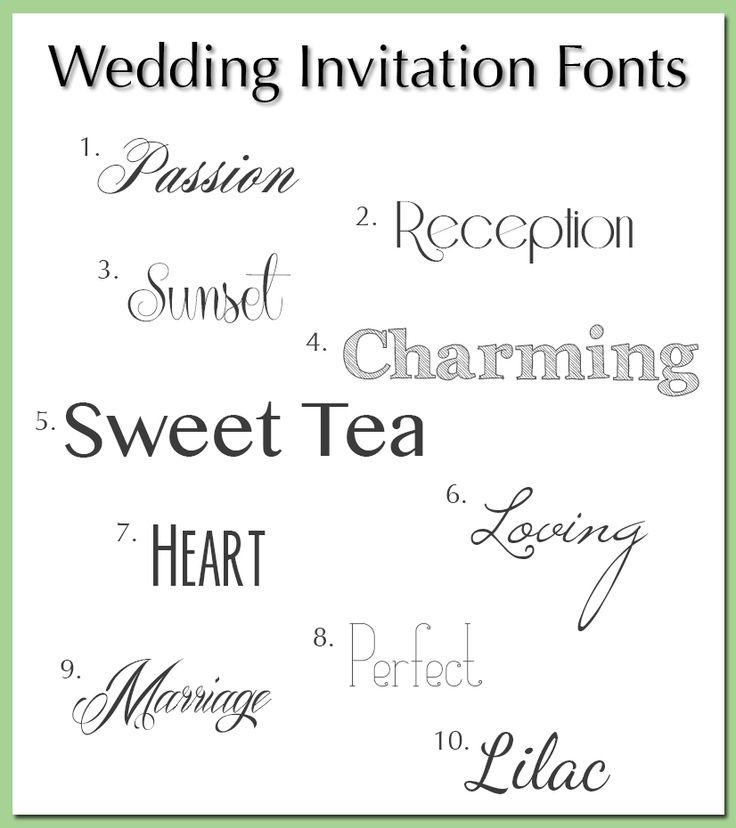 Wedding Invitation Fonts