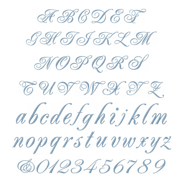 Wedding Script Embroidery Font Wedding Script Embroidery Font