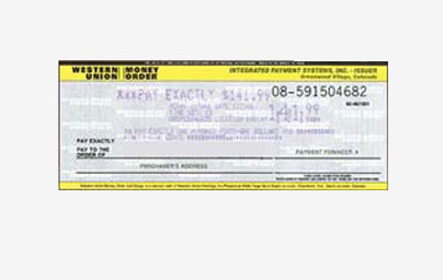 Western Union Money Order Check
