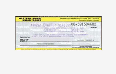 Western Union Money Order Check Western Union Money Order Check
