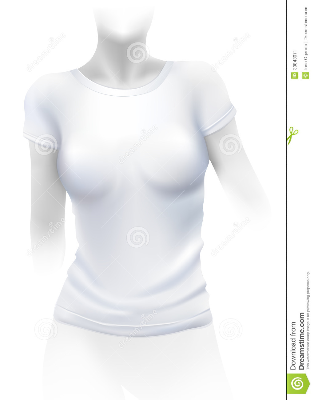 White Woman T-Shirt Template