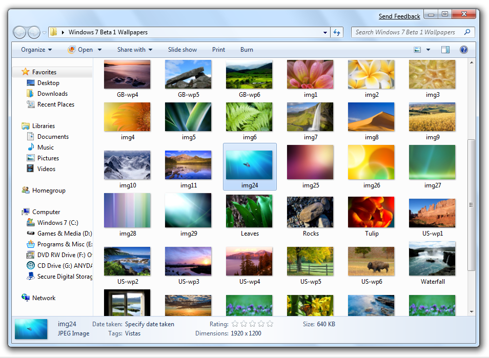 Windows 7 Wallpaper Official Pack