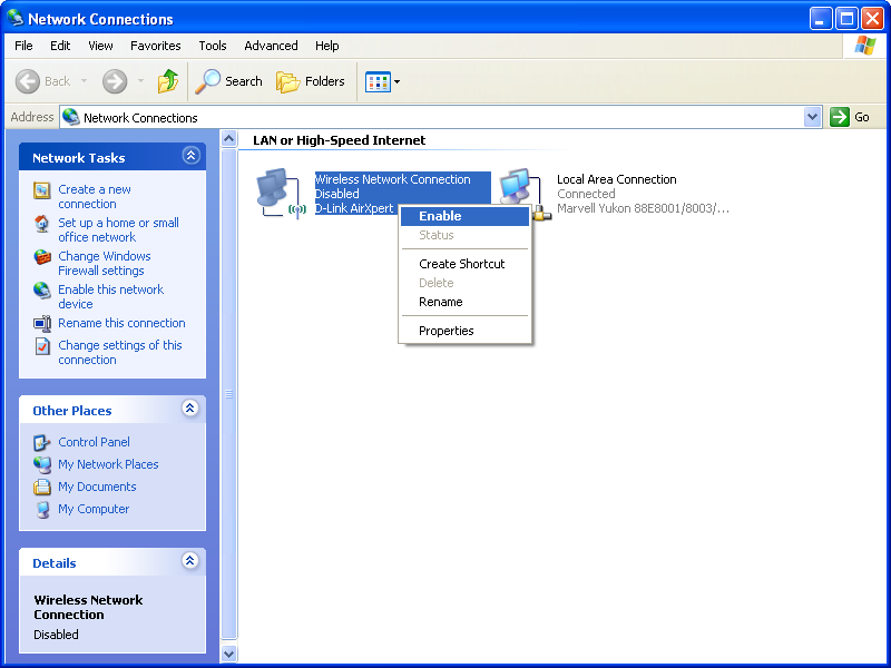 Windows XP Wireless Network Connection Icon