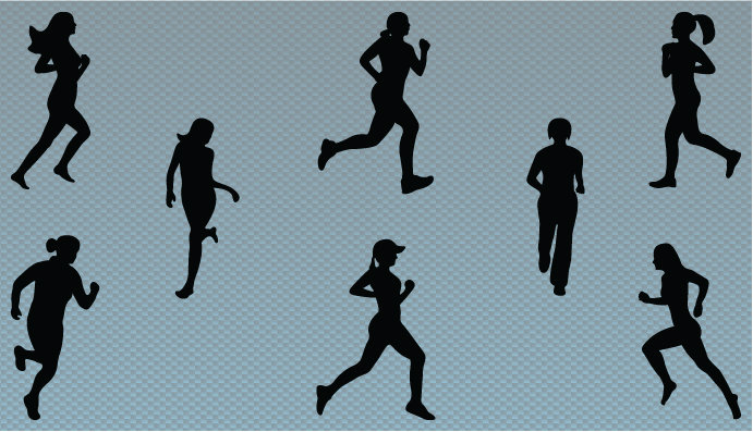 Women's Pack Running Vector Graphics