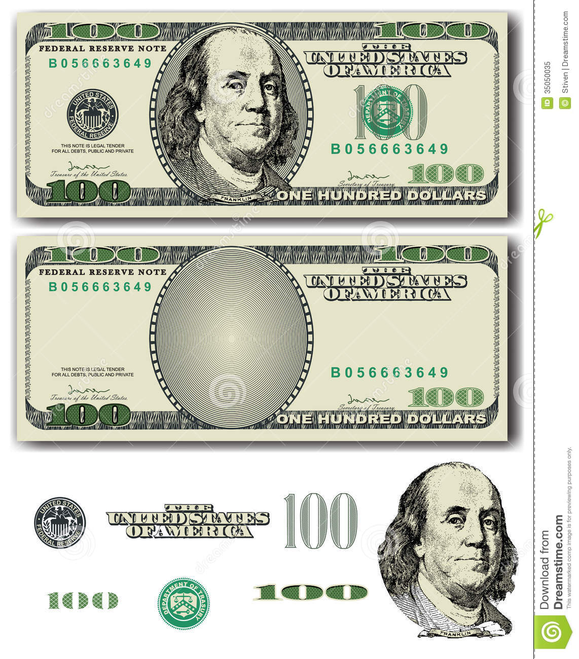 100 Dollar Bill Vector