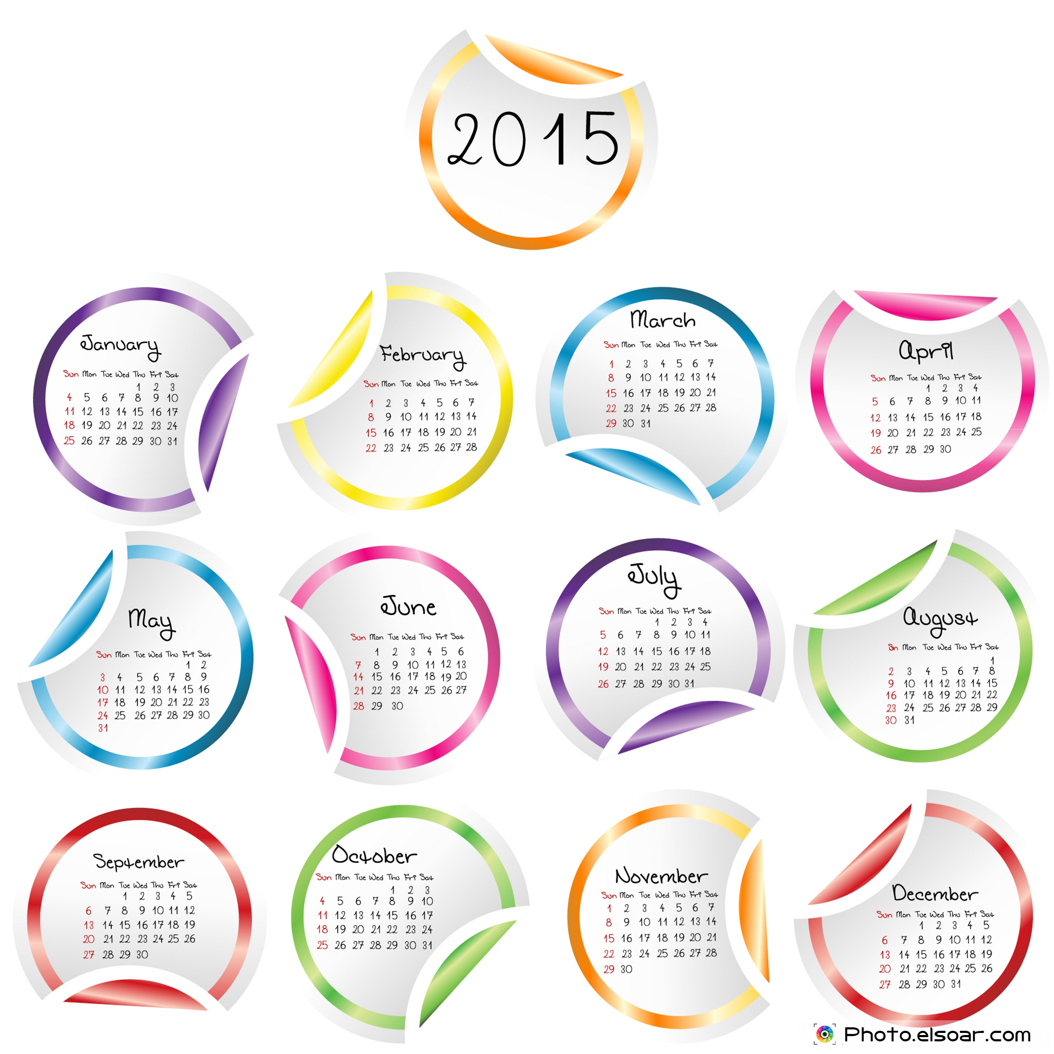 2015 Calendar Printable Design