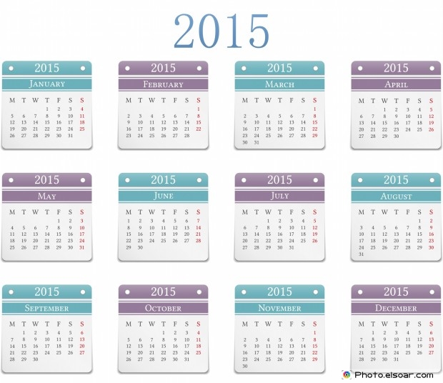 2015 Horizontal Calendar Design
