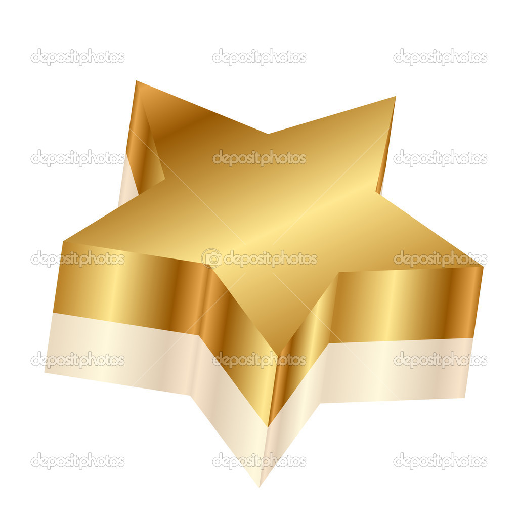 3D Gold Stars Vector