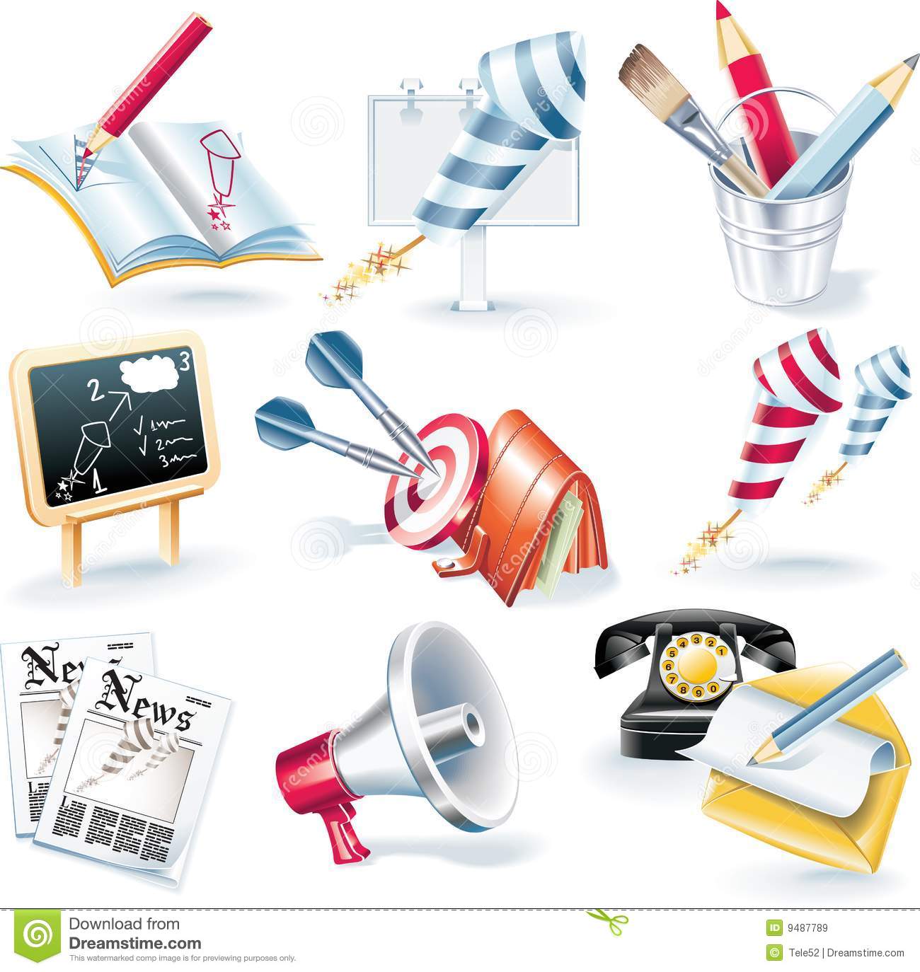 3D Vector Communication Icons 3D Vector Communication Icons