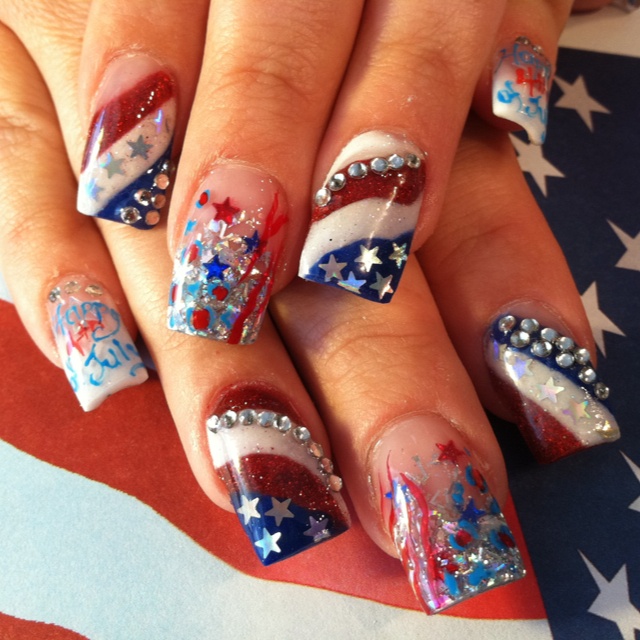 4th of July Nail Designs Acrylic Nails