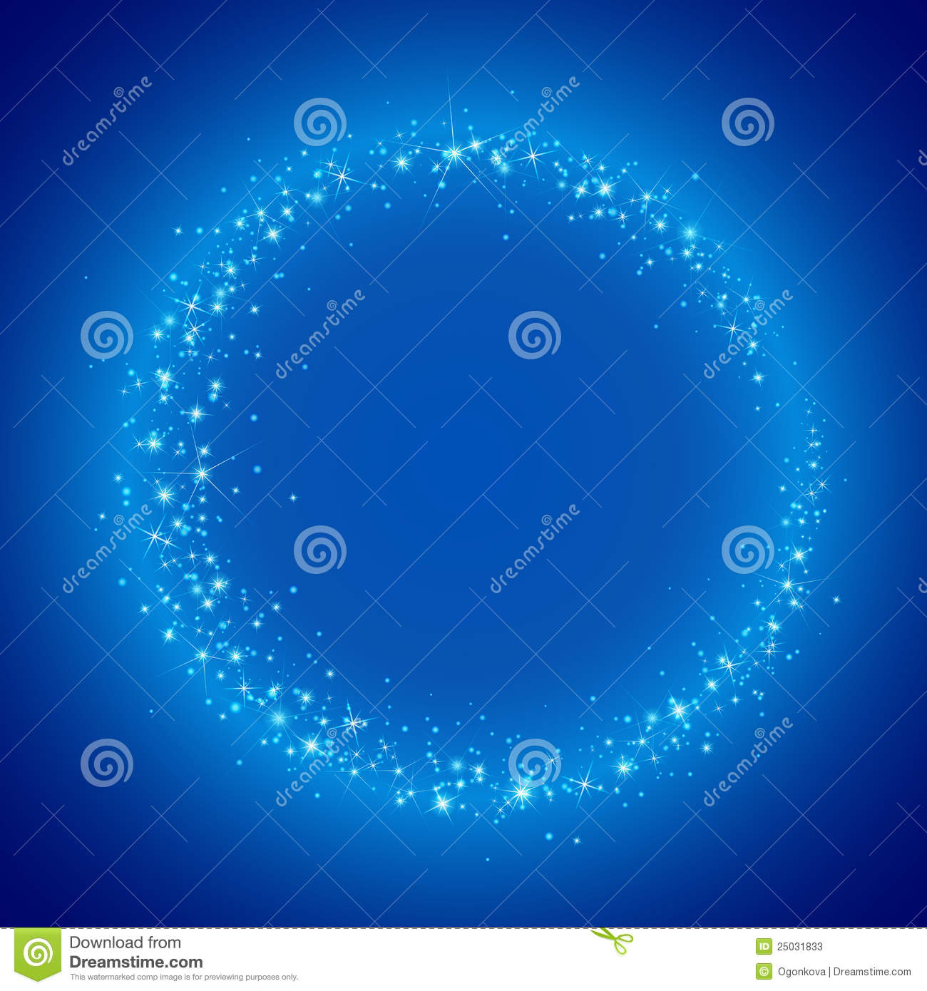 A Blue Circle with Stars